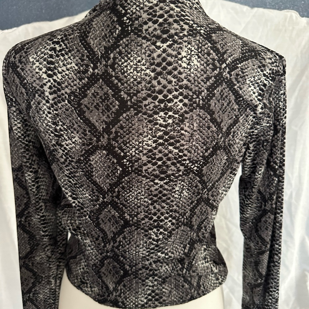 Snakeskin Print Long Sleeve Top